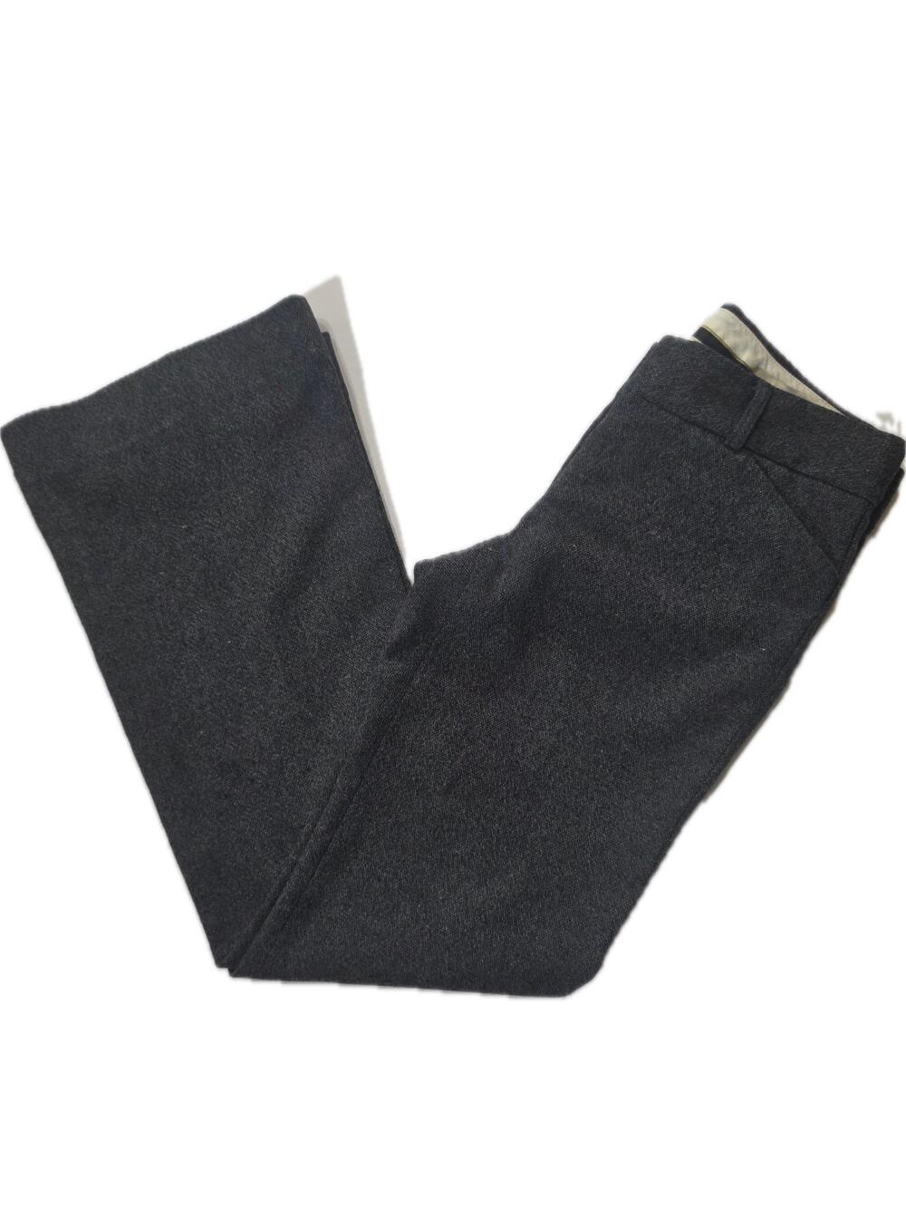 Theory Pants Womens 2 Gray Straight Dress Pants Wool Cotton Stretch Pockets